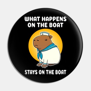 What happens on the boat stays on the boat Cartoon Capybara Sailor Pin