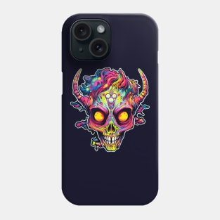 Neon skull demon Phone Case