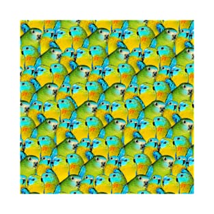 Turquoise Parakeet Parrot Bird Pattern T-Shirt