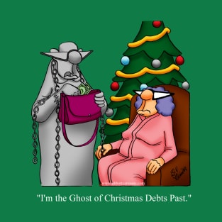 Funny Ghost of Christmas Debts Past Cartoon T-Shirt