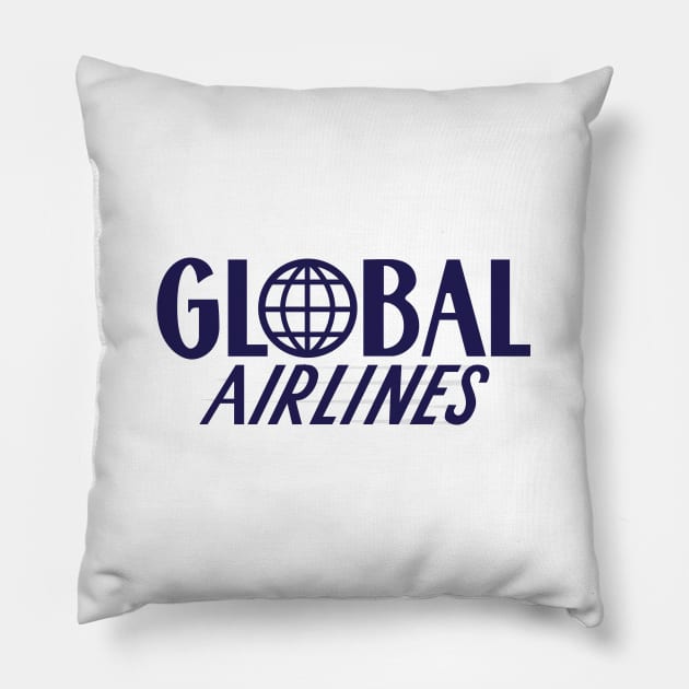 Global Airlines - White Background Pillow by jepegdesign