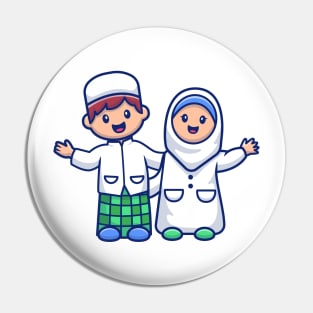 Cute boy and girl moslem Pin