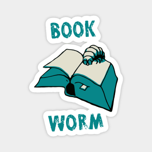 BookWorm Reading Blue Stamp Magnet