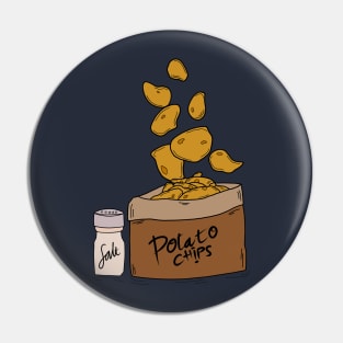 potatoo chips with salt hand drawing Pin