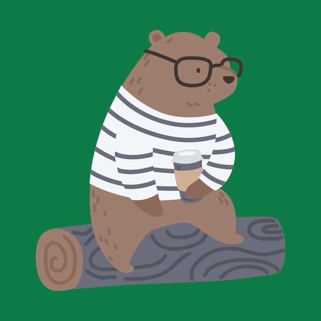 Hipster Bear by Brzozowska