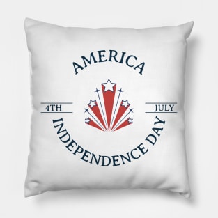 America's Independence Day. July 4. Illustration with fireworks Pillow