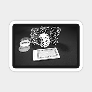 Texas Holdem - Cards, chips and dealer buttons Magnet