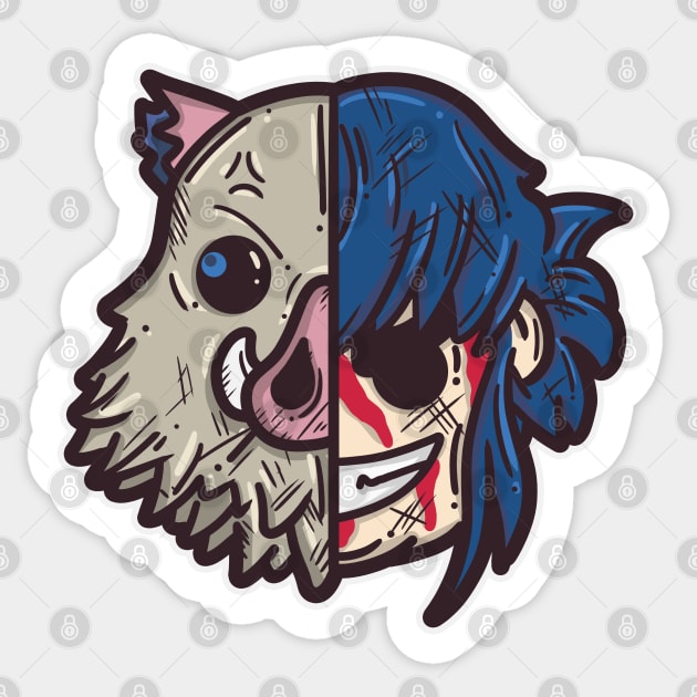 ChunkieCheeks - Demon Slayer Inosuke - Demon Slayer - Sticker | TeePublic