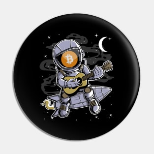 Astronaut Guitar Bitcoin BTC Coin To The Moon Crypto Token Cryptocurrency Blockchain Wallet Birthday Gift For Men Women Kids Pin