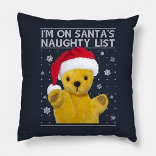 Sooty Christmas I'm On Santas Naughty List Pillow