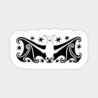 Art Deco Halloween Flying Bat and Starry Sky Magnet