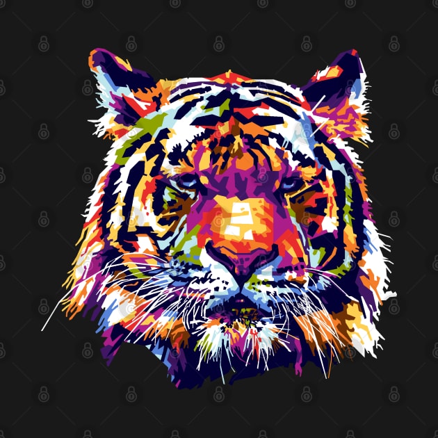 Tiger Head Pop art by RJWLTG