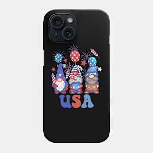 4th Of July Patriotic Gnomes Sunglasses American Fireworks Phone Case