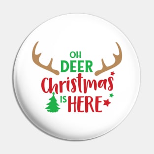 Oh Deer Christmas Is Here, Christmas Tree, Antlers Pin