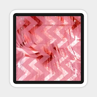 striped wavy pink glittered abstract digital pattern Magnet