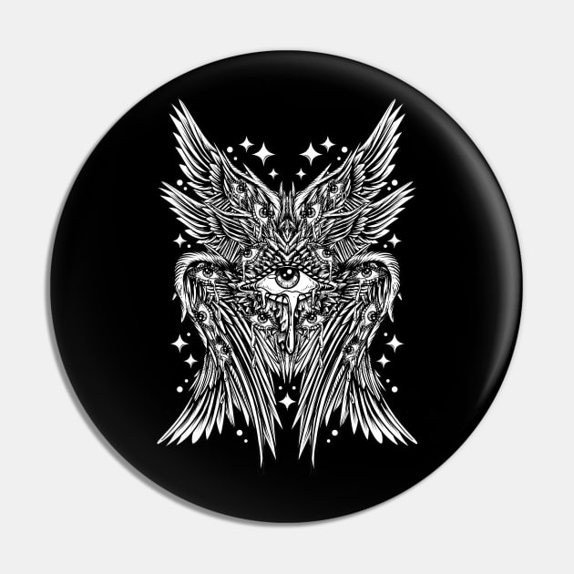 Ancient Guardians: Biblically Accurate Seraphim Angel Pin by Holymayo Tee