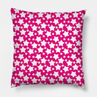 Pink and White Stars Seamless Pattern 013#001 Pillow