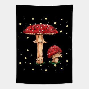 Amanita muscaria mushrooms, red fly agaric Tapestry