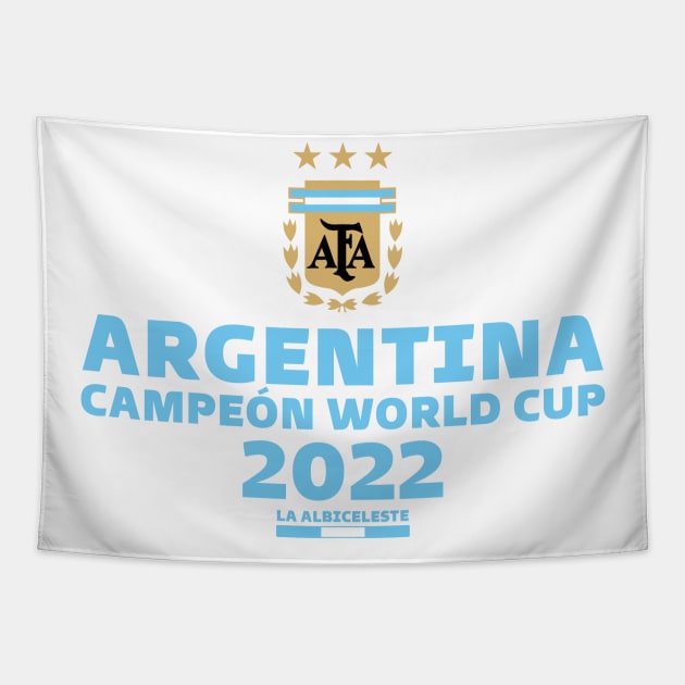 Argentina Champion World Cup 2022 Tapestry by Generalvibes