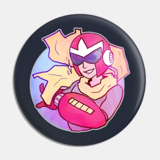 Vaporwave-Inspired Protoman Pin