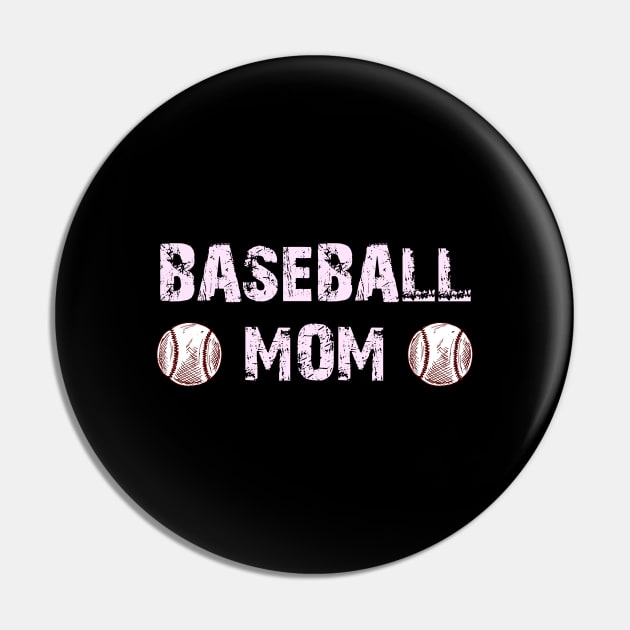 Cute Baseball Mom Design, Gift For Baseball Mama Pin by Blue Zebra