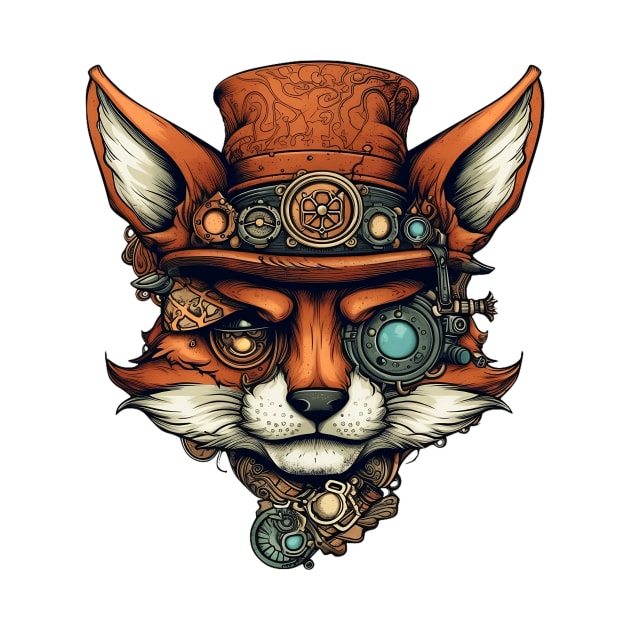 Steampunk fox face by stkUA