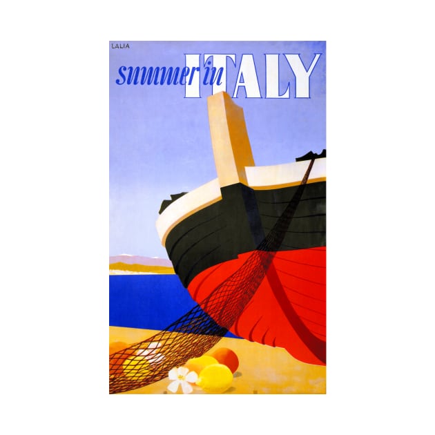 Vintage Travel Poster Summer in Italy by vintagetreasure