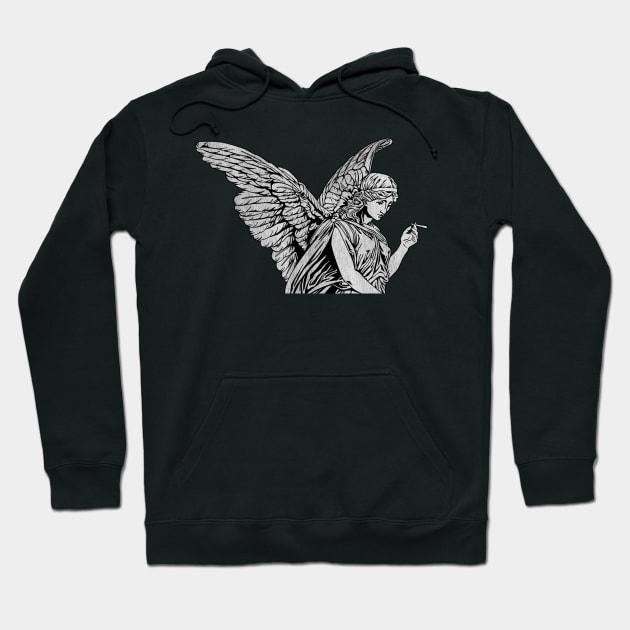 Smoking Angel (W) - Angel Statue - Hoodie | TeePublic