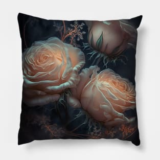 Iridescent pastel roses 8 Pillow