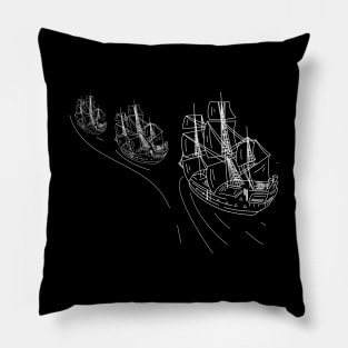 Ship Ocean Sea Sail Pirates Freedom Adventure Waves travel Modern Gift Pillow