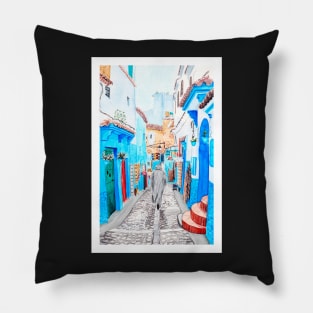 Chefchaouen, Morocco Pillow