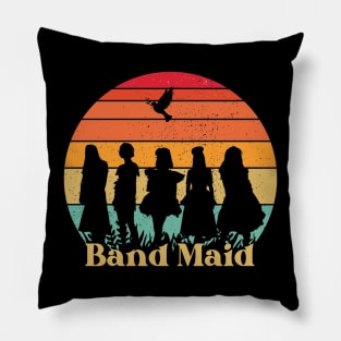 Band  Maid Retro Vintage Sunset Pillow