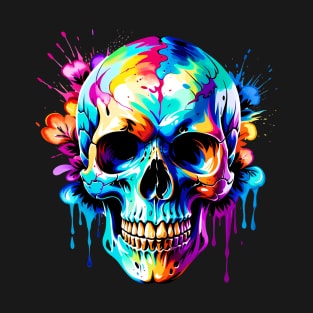 Colored Skull Design in Vibrant Vector Style T-Shirt