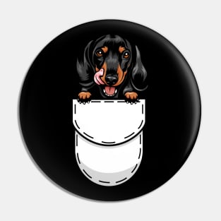 Funny Dachshund Pocket Dog Pin