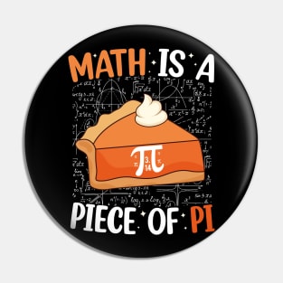 Math is a Piece of Pie Pi Day Math Funny Mathematic Lover Pin