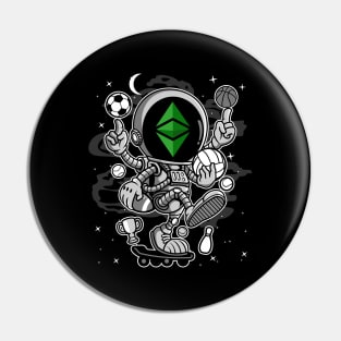 Astronaut Skate Ethereum Classic ETH Coin To The Moon Crypto Token Cryptocurrency Blockchain Wallet Birthday Gift For Men Women Kids Pin