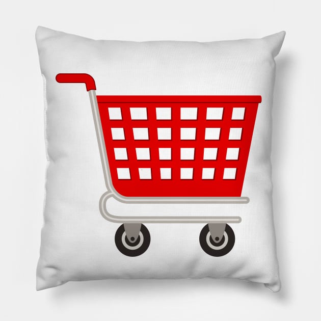 Cute Shopping Cart Pillow by SWON Design