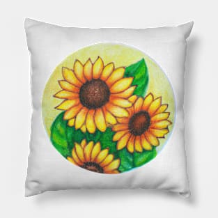 Watercolor Sunflowers Pillow