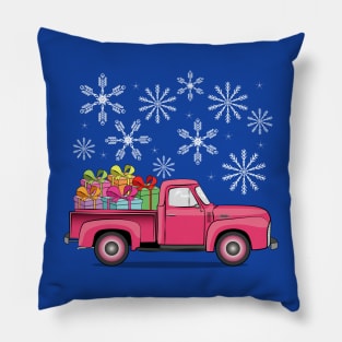 Christmas Present Truck Pillow