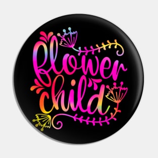 Boho Hippie Flower Child: Hot Pink Holographic Rainbow Quote Pin