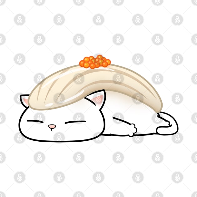 Chubby Cat Ika Sushi by Takeda_Art