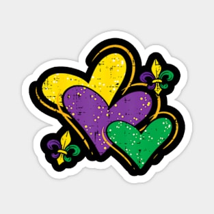 Mardi Gras Hearts Cute Outfit Women Girls Kids Toddler Magnet