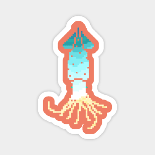 Modern Pixel Sea Squid Magnet