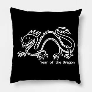 Year of the Dragon White Line Pillow