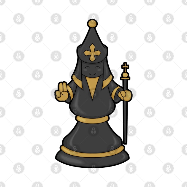 Chess piece Bishop at Chess with Staff by Markus Schnabel