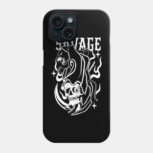 Skull Reaper Panther Tattoo Traditional Vintage Phone Case