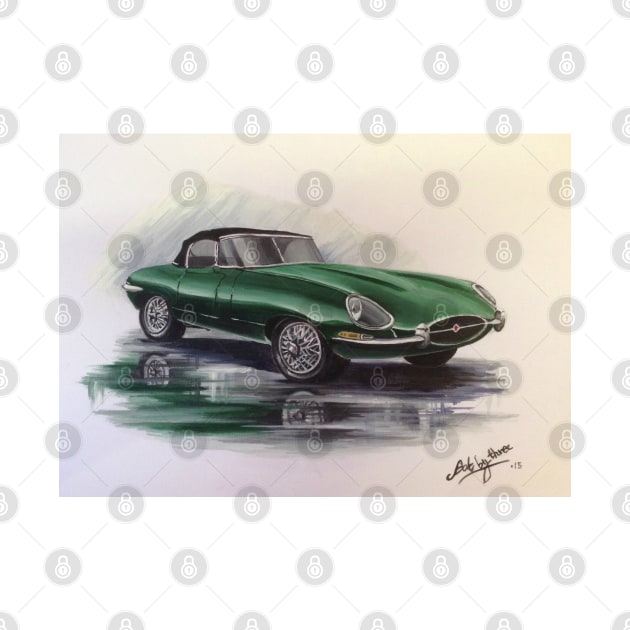 Iconic E Type Jaguar by Artbythree