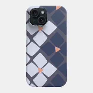 Soft and Sweet Blue and Steel Floral Zig Zag Phone Case