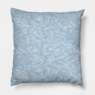 Silky Waves of the Boundless Blue Sea Pillow