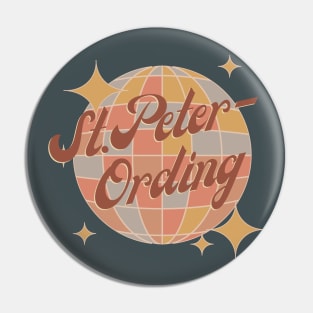 Sankt St Peter-Ording Retro-Vintage-Design Diskokugel Pin